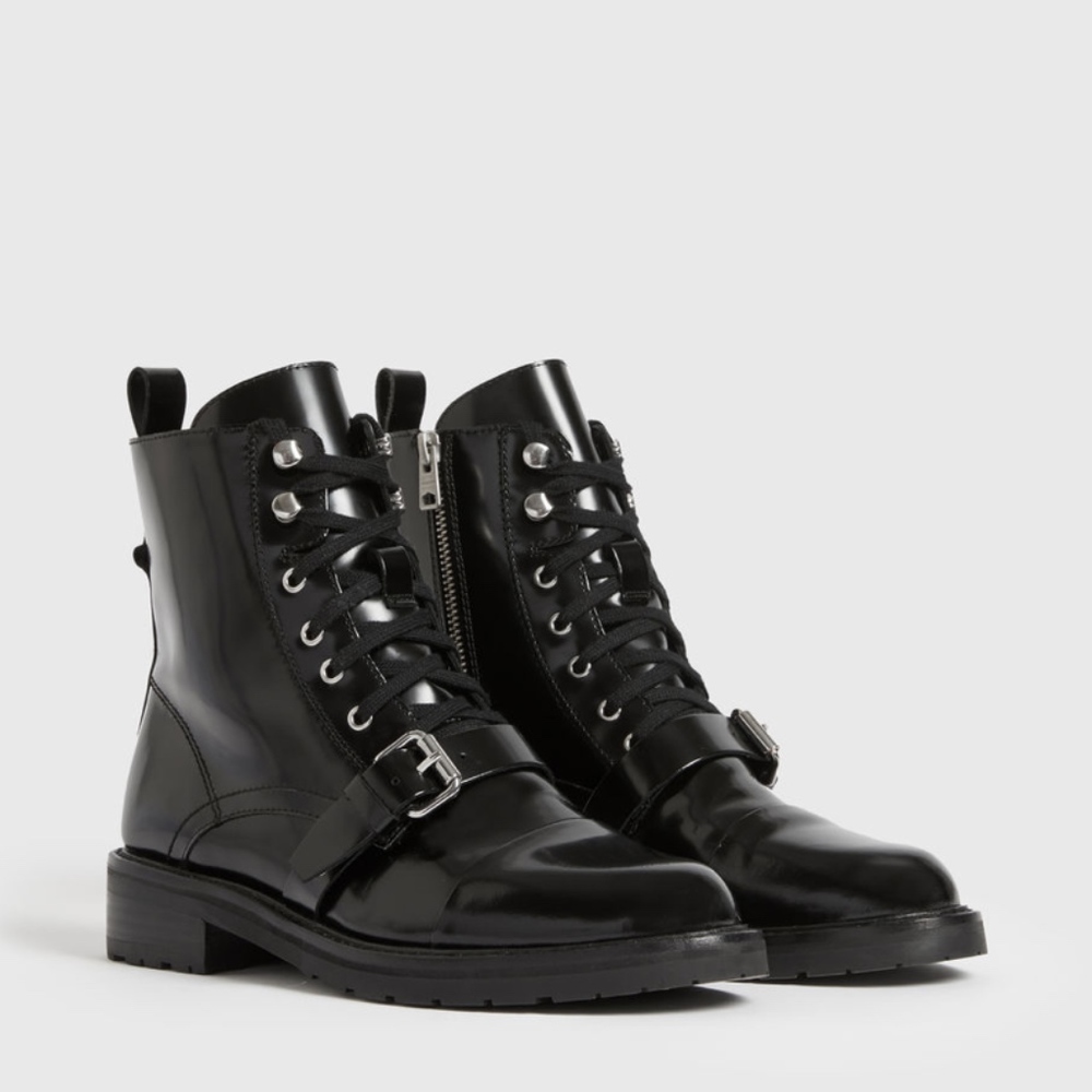 All Saints Donita Lace Up Boots, Sz 8 US -Like New